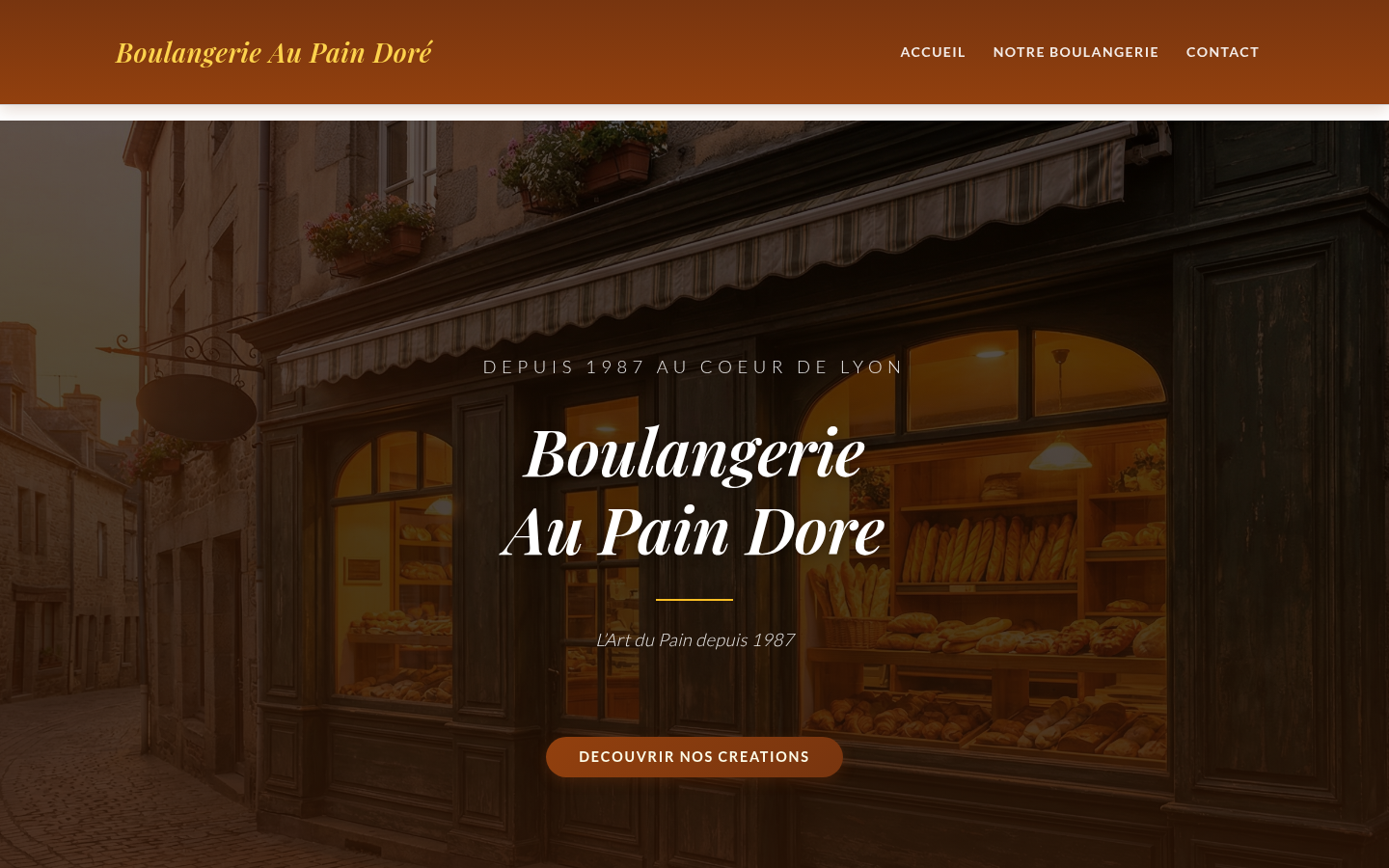 Site vitrine Boulangerie Au Pain Doré — Lyon