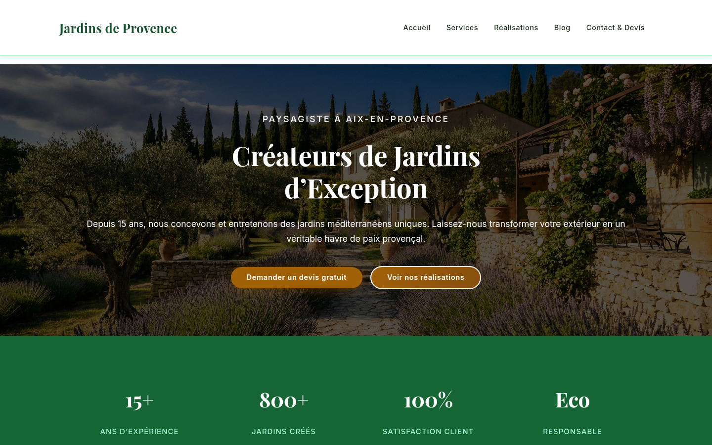 Site vitrine Jardins de Provence — Aix-en-Provence